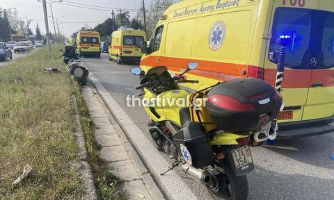 Θεσσαλονίκη: Τροχαίο με Ι.Χ. και μοτοσικλέτα – Ένας τραυματίας