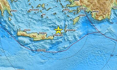 Σεισμός τώρα κοντά σε Κάσο και Κάρπαθο (pics)