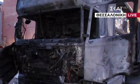 Φωτιά σε φορτηγό στο Ωραιόκαστρο - Τραυματίστηκε ο οδηγός