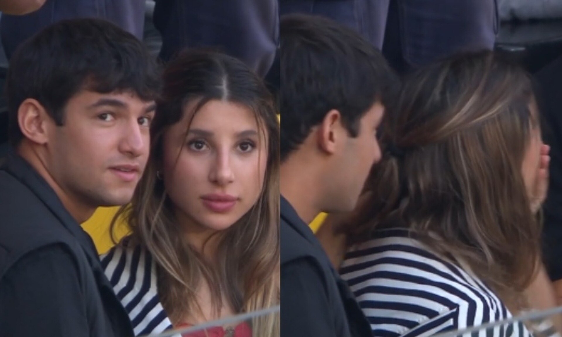 Europa Conference League: Γύρισε την πλάτη όταν η κάμερα την «τσάκωσε» να φιλά τον σύντροφό της