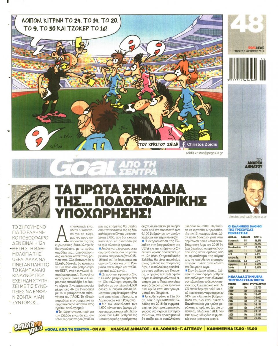 Οπισθόφυλλο Εφημερίδας - Goal - 2014-11-08