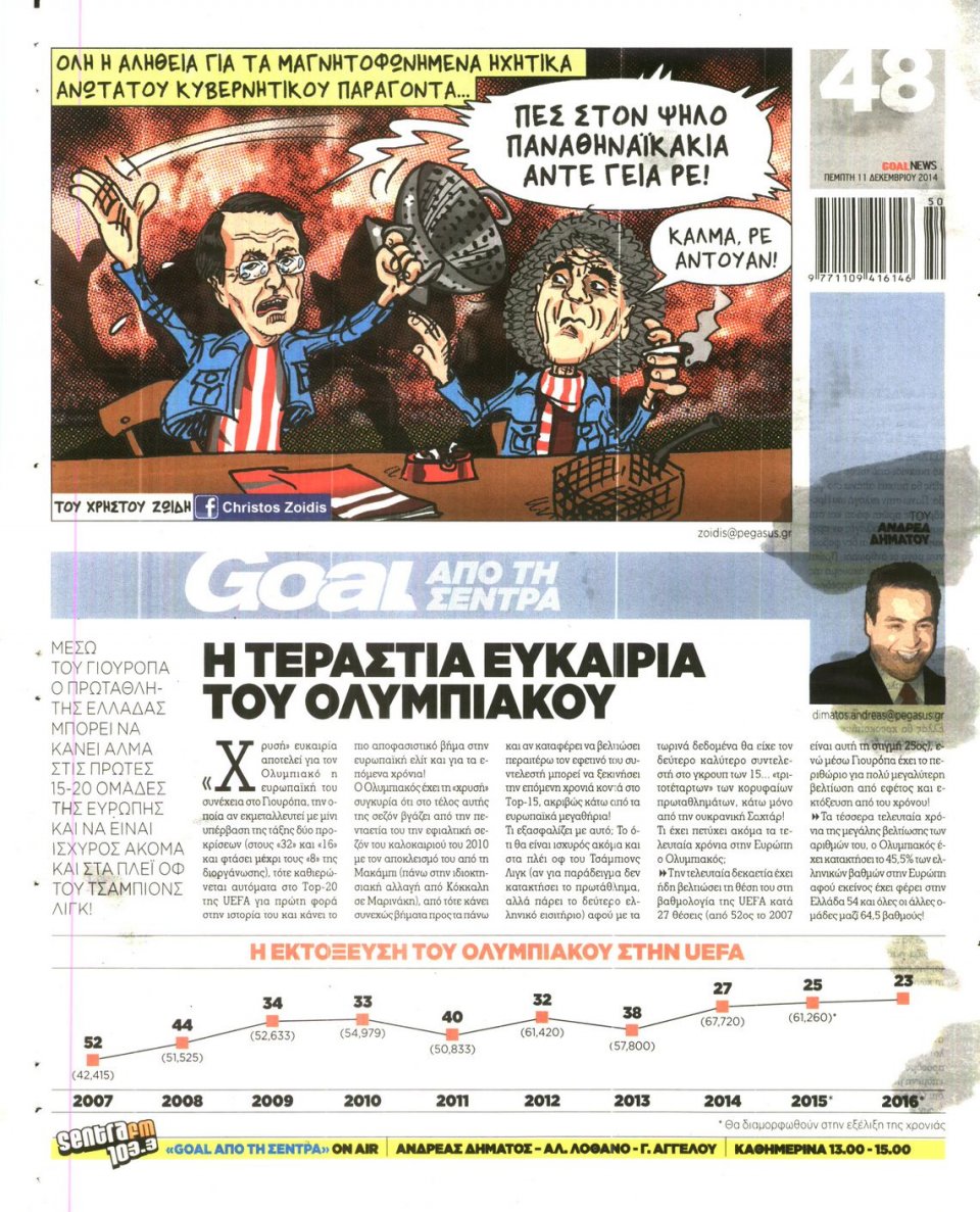 Οπισθόφυλλο Εφημερίδας - Goal - 2014-12-11