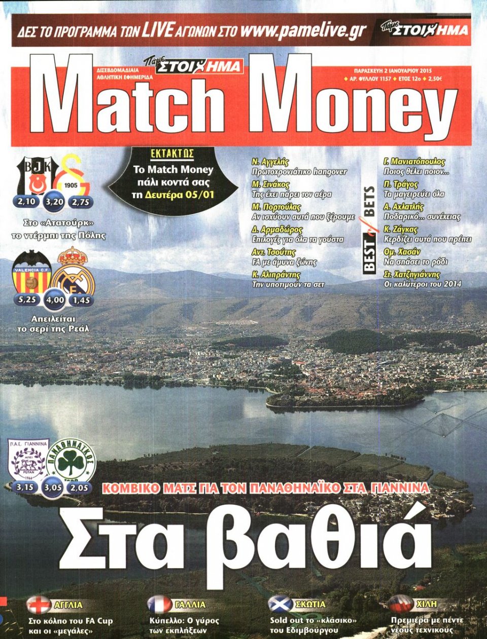 Πρωτοσέλιδο Εφημερίδας - MATCH MONEY - 2015-01-02