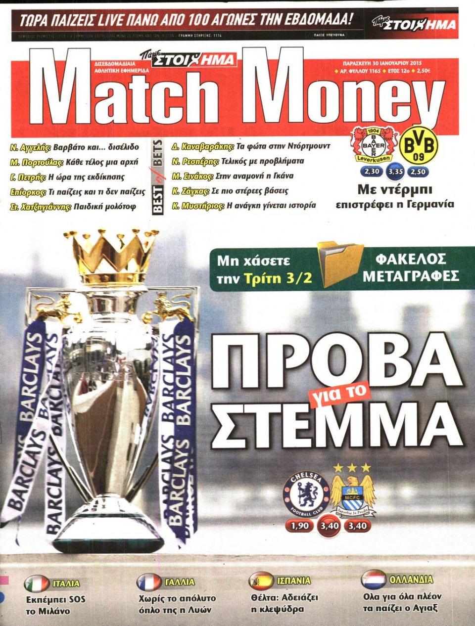 Πρωτοσέλιδο Εφημερίδας - MATCH MONEY - 2015-01-30