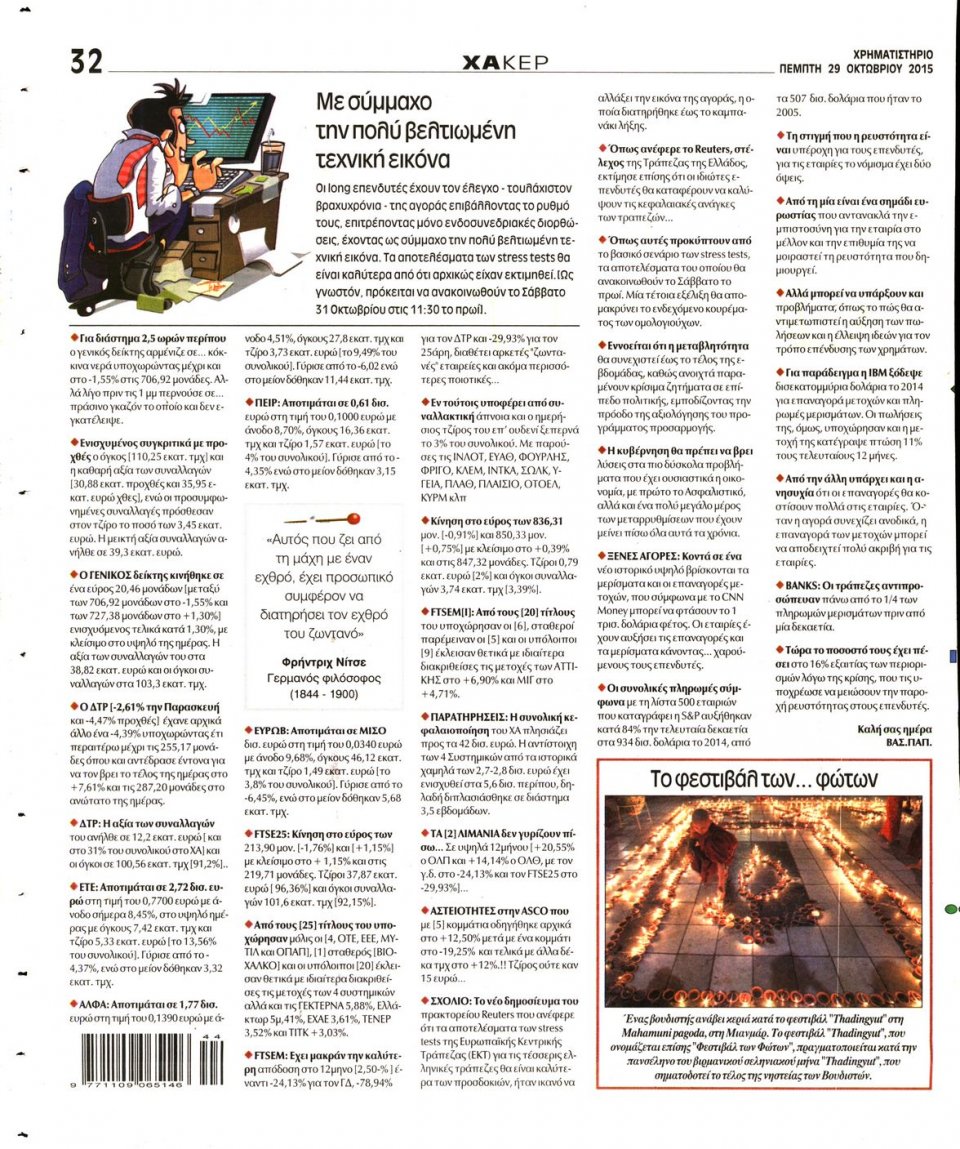 Οπισθόφυλλο Εφημερίδας - ΧΡΗΜΑΤΙΣΤΗΡΙΟ - 2015-10-29