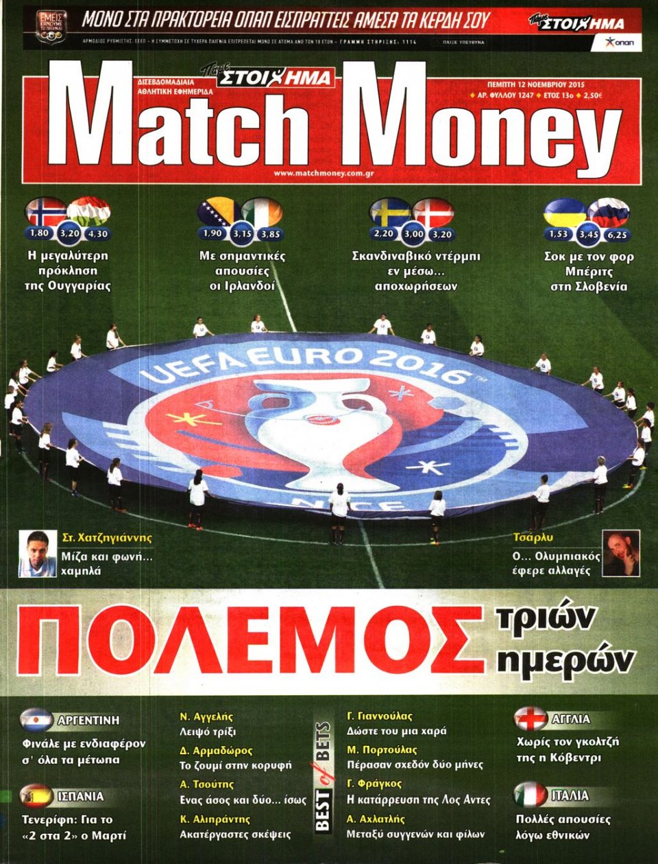 Πρωτοσέλιδο Εφημερίδας - MATCH MONEY - 2015-11-12