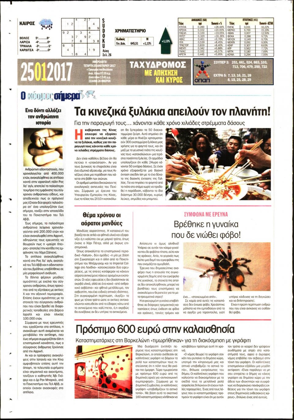 Οπισθόφυλλο Εφημερίδας - ΤΑΧΥΔΡΟΜΟΣ ΜΑΓΝΗΣΙΑΣ - 2017-01-25