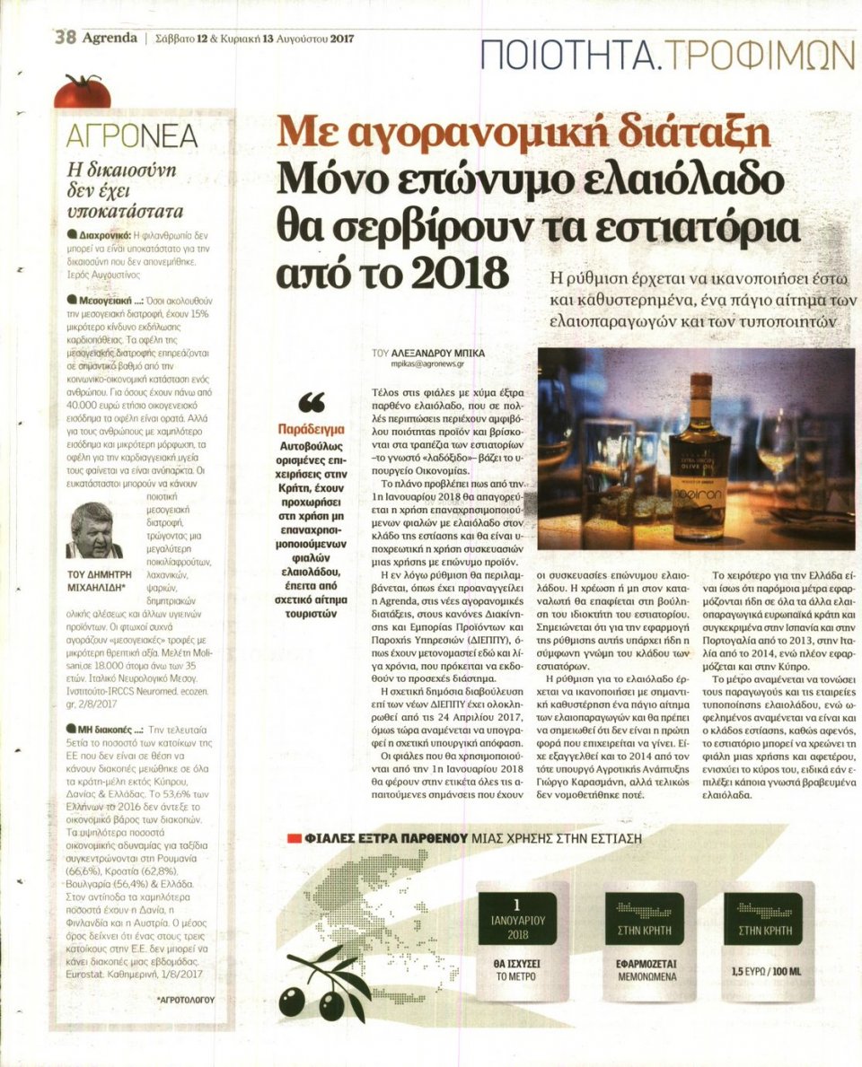 Οπισθόφυλλο Εφημερίδας - AGRENDA - 2017-08-12