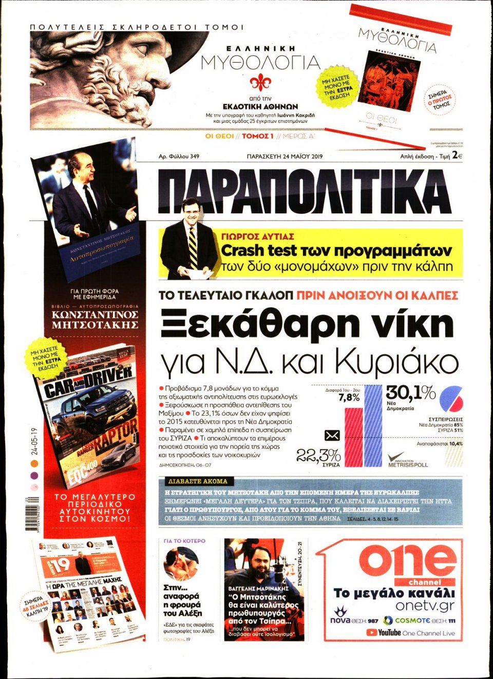 Πρωτοσέλιδο Εφημερίδας - ΠΑΡΑΠΟΛΙΤΙΚΑ - 2019-05-24