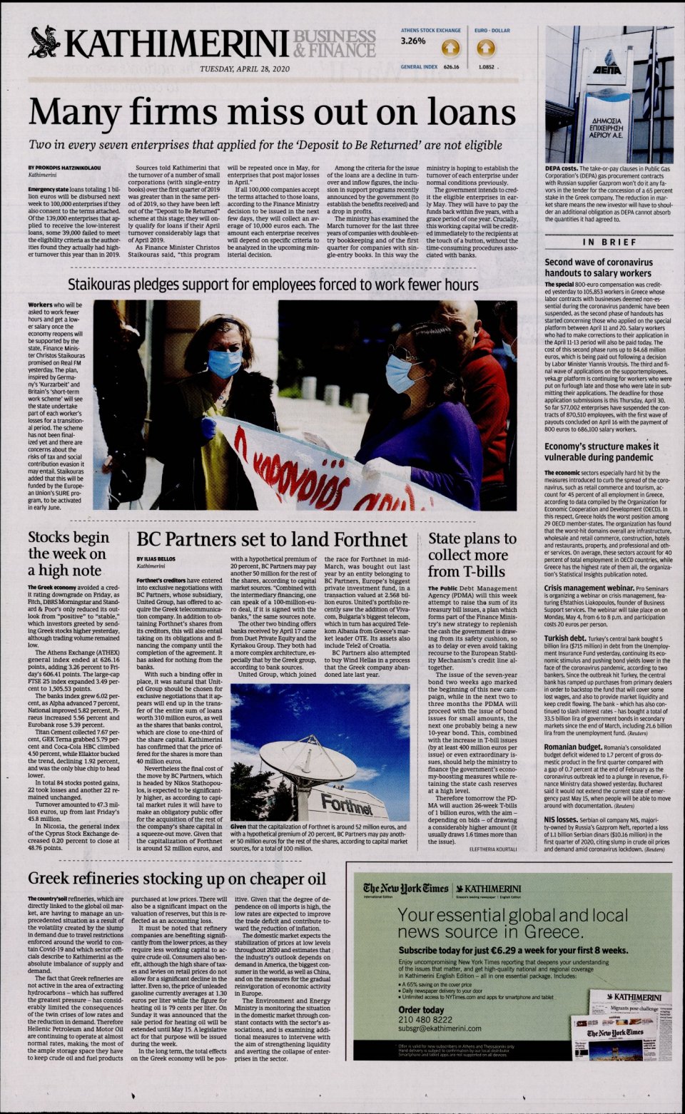 Οπισθόφυλλο Εφημερίδας - INTERNATIONAL NEW YORK TIMES_KATHIMERINI - 2020-04-28