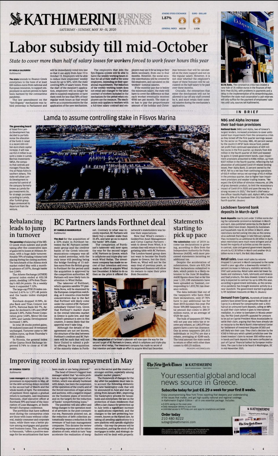 Οπισθόφυλλο Εφημερίδας - INTERNATIONAL NEW YORK TIMES_KATHIMERINI - 2020-05-30
