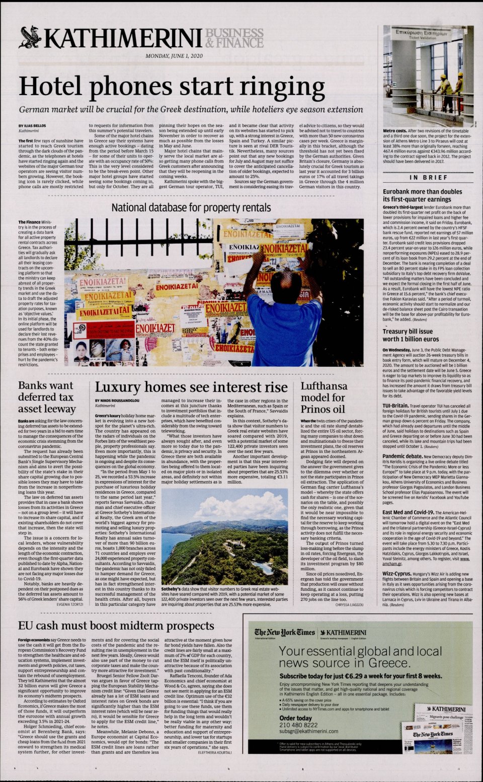 Οπισθόφυλλο Εφημερίδας - INTERNATIONAL NEW YORK TIMES_KATHIMERINI - 2020-06-01