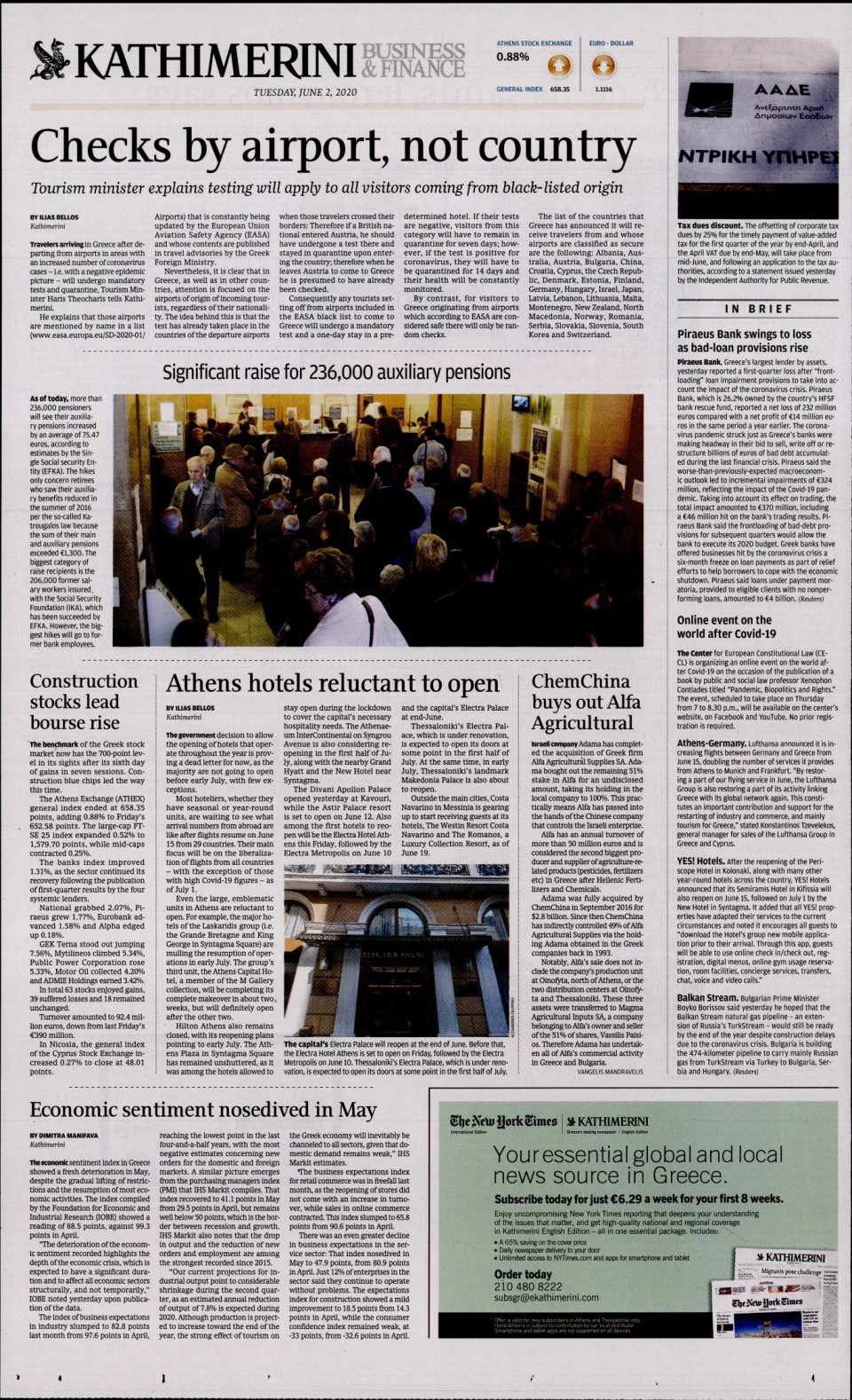 Οπισθόφυλλο Εφημερίδας - INTERNATIONAL NEW YORK TIMES_KATHIMERINI - 2020-06-02