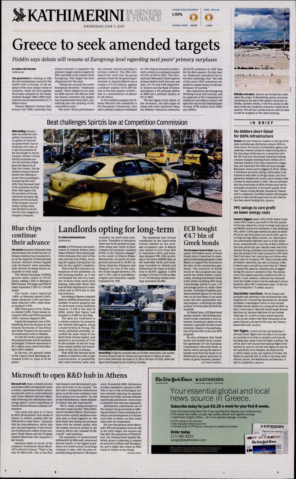 Οπισθόφυλλο Εφημερίδας - INTERNATIONAL NEW YORK TIMES_KATHIMERINI - 2020-06-03