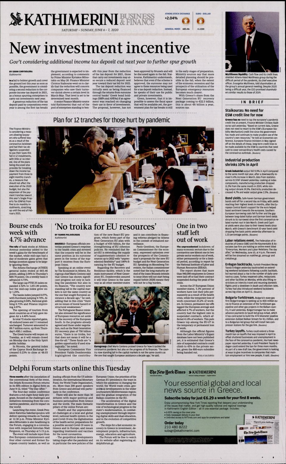 Οπισθόφυλλο Εφημερίδας - INTERNATIONAL NEW YORK TIMES_KATHIMERINI - 2020-06-06