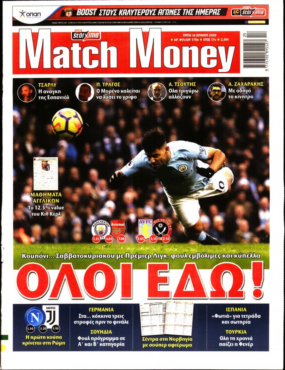 Πρωτοσέλιδο Εφημερίδας - Match Money - 2020-06-16