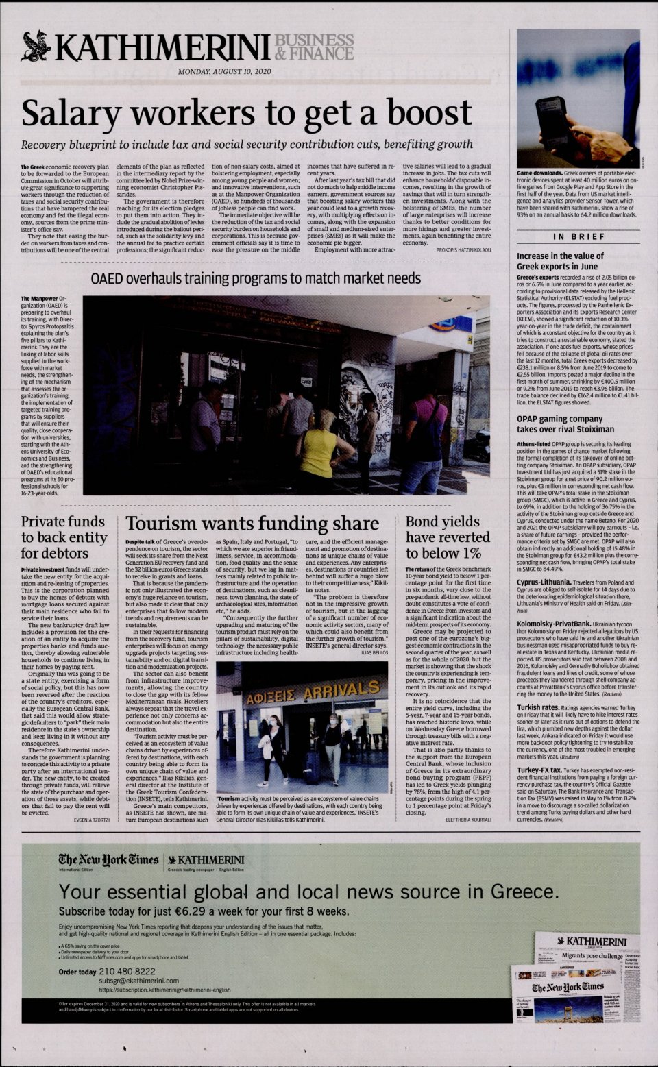 Οπισθόφυλλο Εφημερίδας - INTERNATIONAL NEW YORK TIMES_KATHIMERINI - 2020-08-10