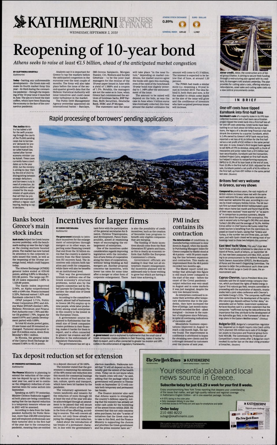 Οπισθόφυλλο Εφημερίδας - INTERNATIONAL NEW YORK TIMES_KATHIMERINI - 2020-09-02
