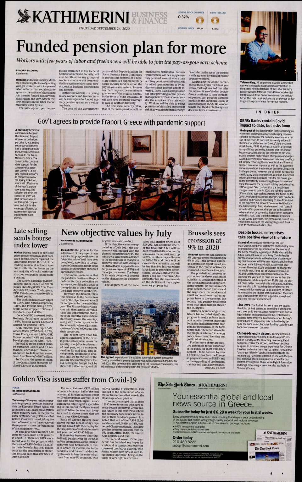 Οπισθόφυλλο Εφημερίδας - INTERNATIONAL NEW YORK TIMES_KATHIMERINI - 2020-09-24