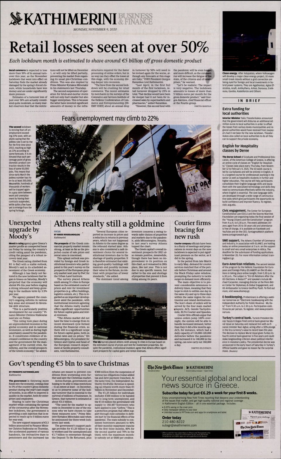 Οπισθόφυλλο Εφημερίδας - INTERNATIONAL NEW YORK TIMES_KATHIMERINI - 2020-11-09