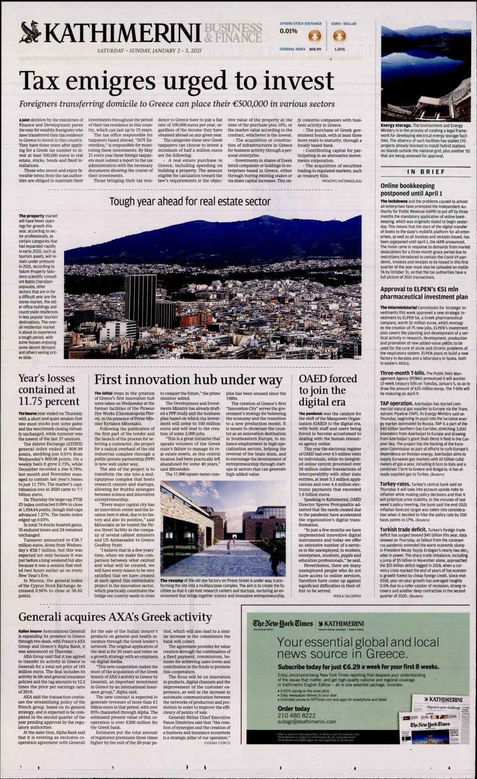 Οπισθόφυλλο Εφημερίδας - INTERNATIONAL NEW YORK TIMES_KATHIMERINI - 2021-01-02