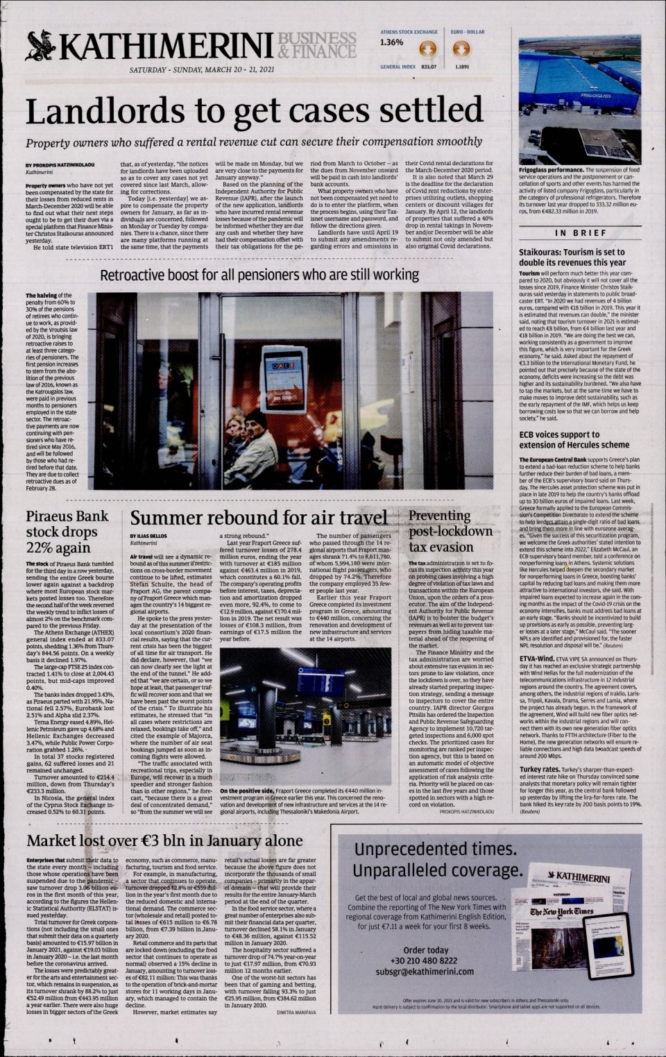 Οπισθόφυλλο Εφημερίδας - INTERNATIONAL NEW YORK TIMES_KATHIMERINI - 2021-03-20