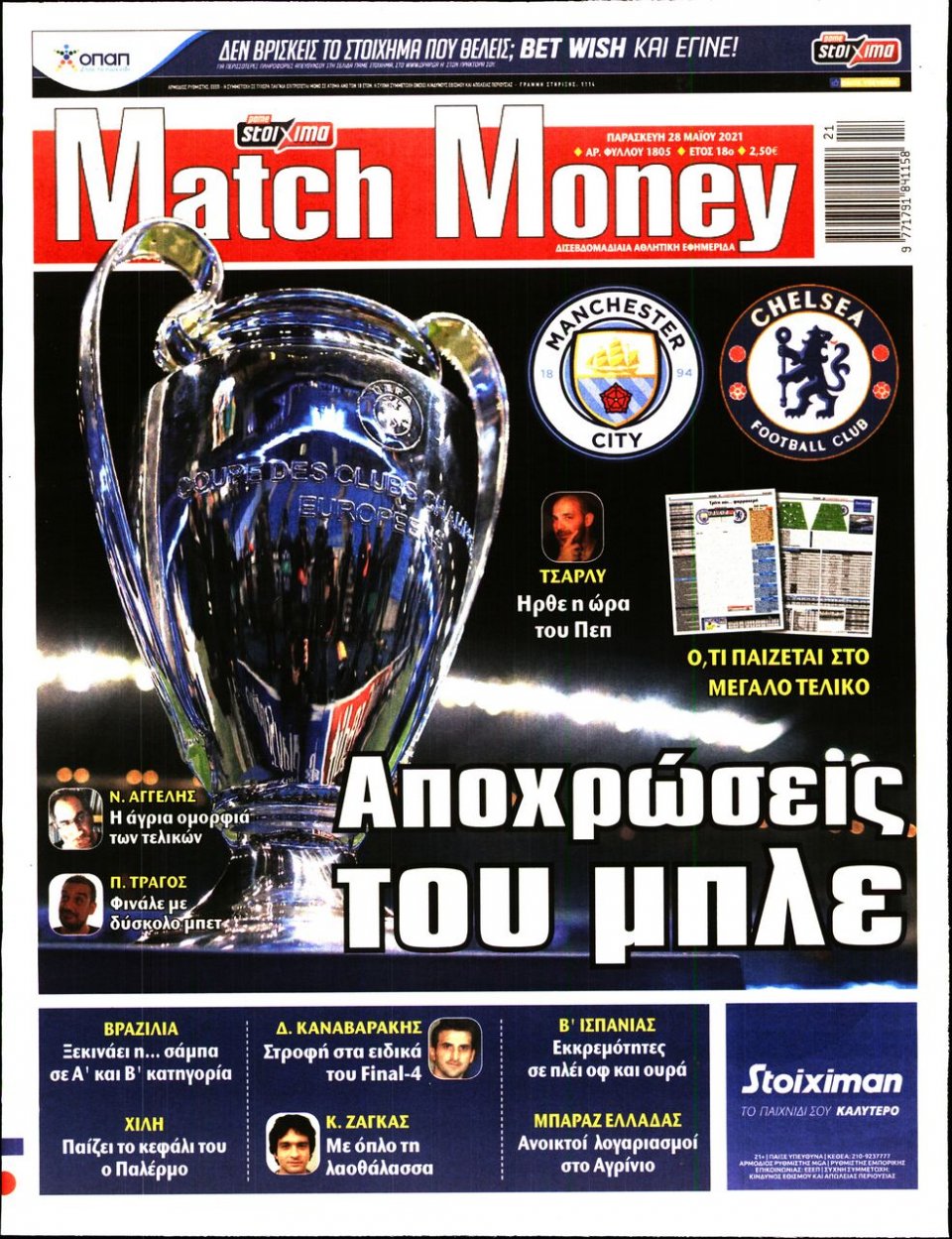 Πρωτοσέλιδο Εφημερίδας - Match Money - 2021-05-28