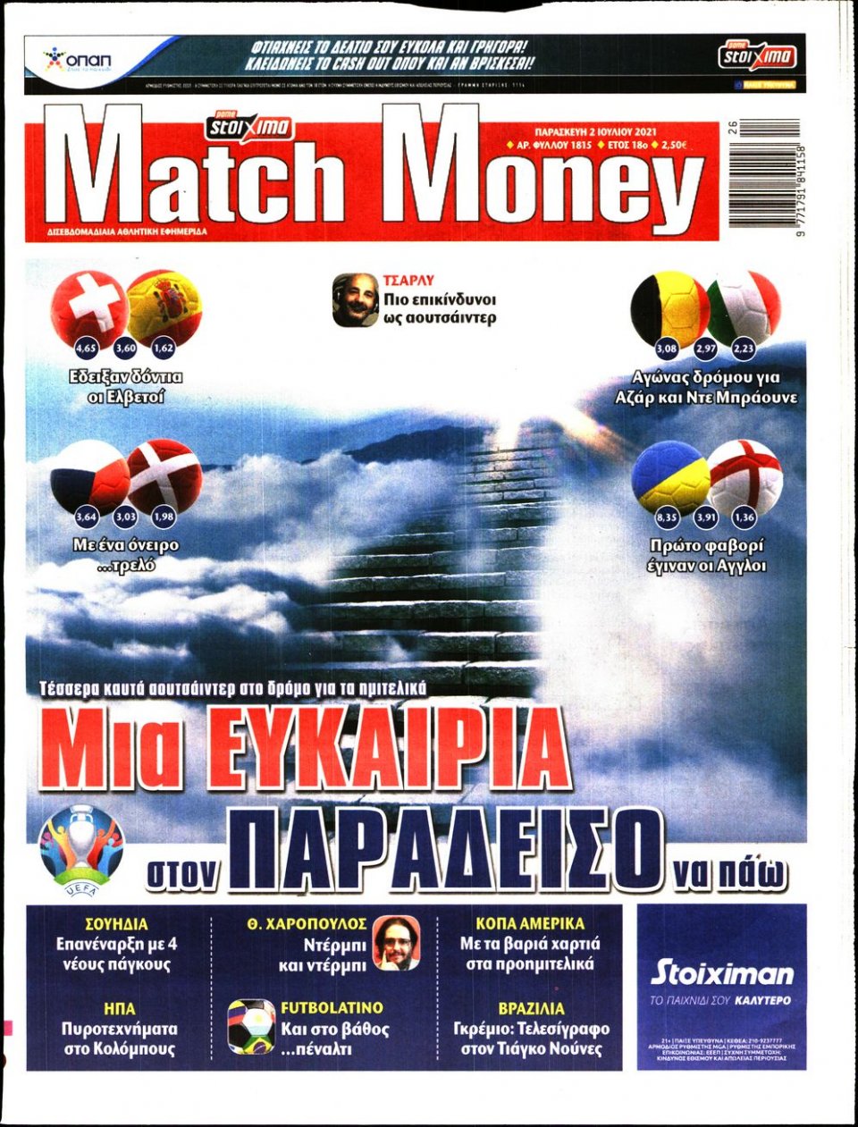 Πρωτοσέλιδο Εφημερίδας - Match Money - 2021-07-02