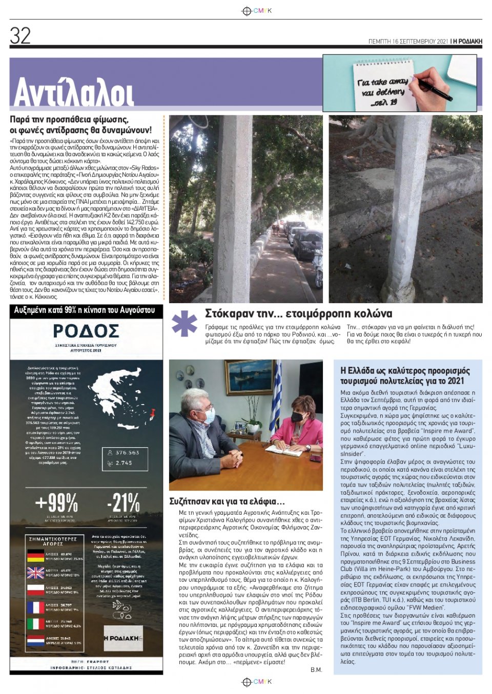 Οπισθόφυλλο Εφημερίδας - ΡΟΔΙΑΚΗ - 2021-09-16