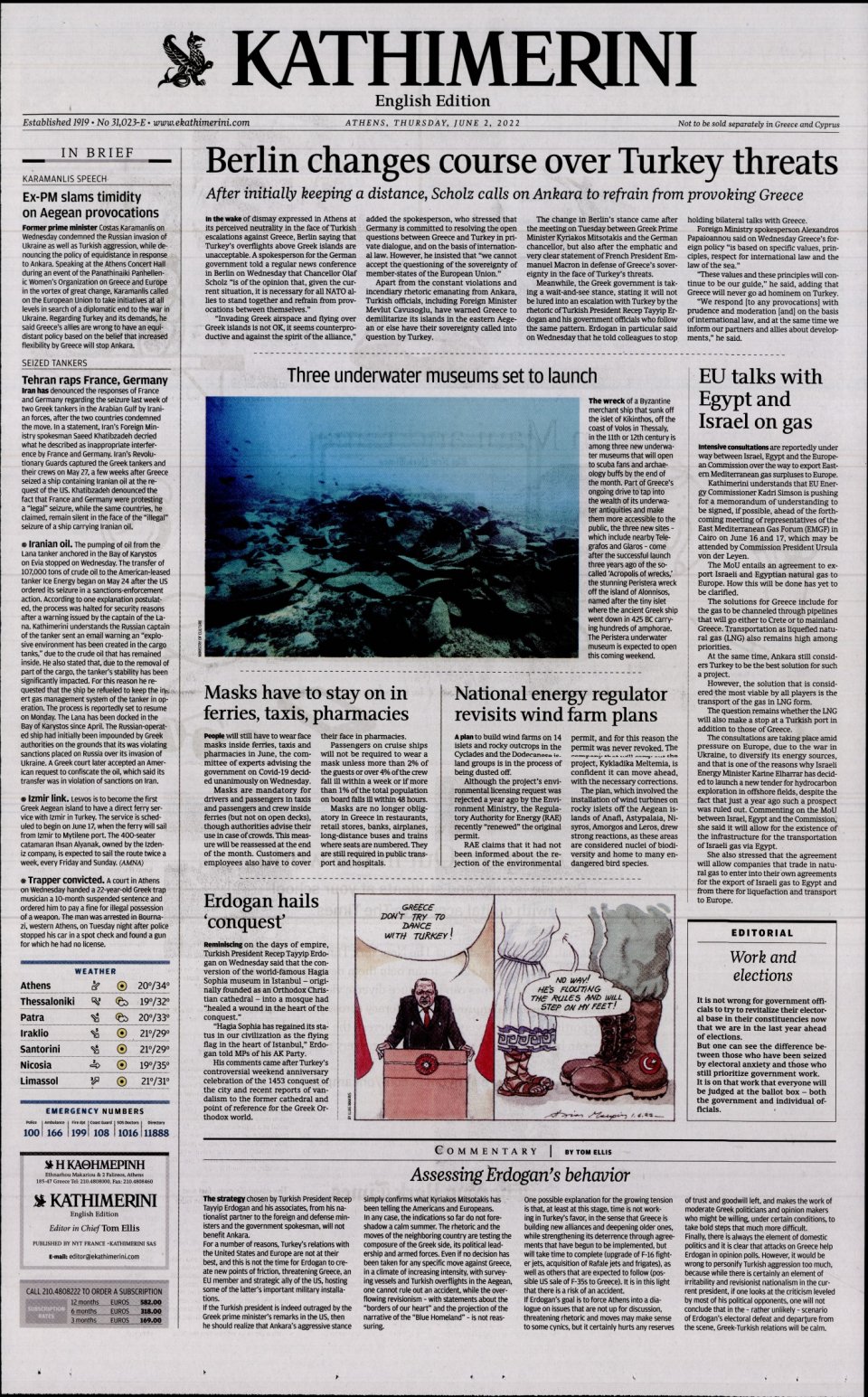 Πρωτοσέλιδο Εφημερίδας - INTERNATIONAL NEW YORK TIMES_KATHIMERINI - 2022-06-02