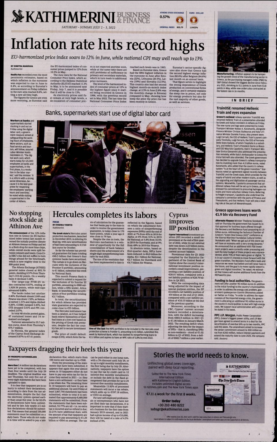 Οπισθόφυλλο Εφημερίδας - INTERNATIONAL NEW YORK TIMES_KATHIMERINI - 2022-07-02