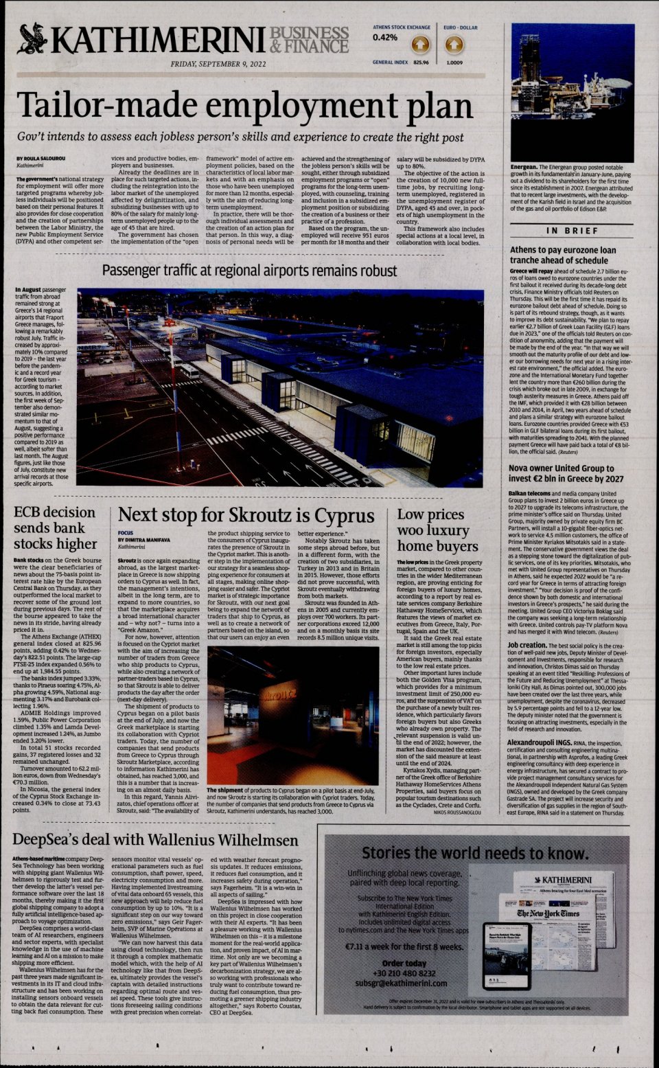 Οπισθόφυλλο Εφημερίδας - INTERNATIONAL NEW YORK TIMES_KATHIMERINI - 2022-09-09