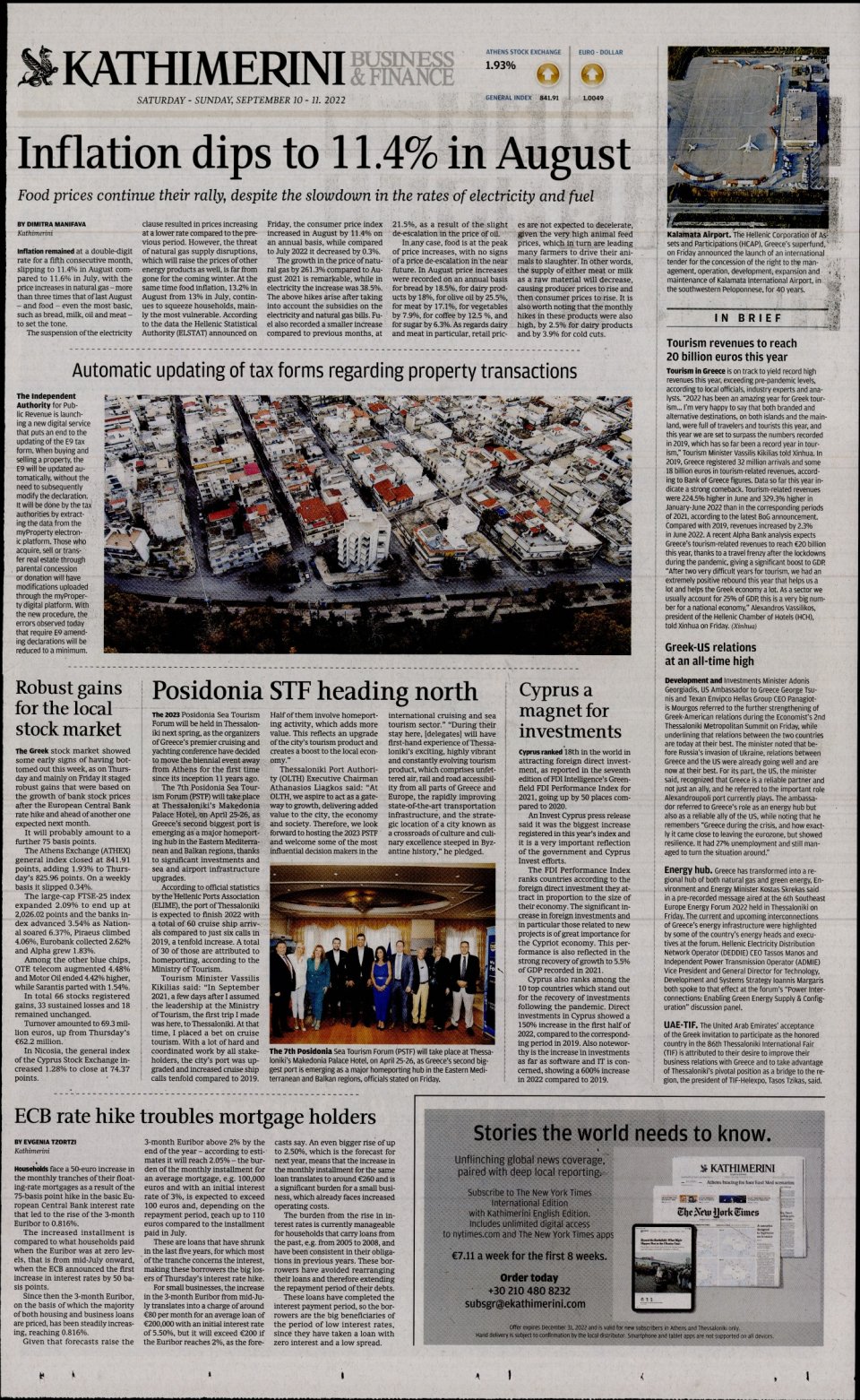 Οπισθόφυλλο Εφημερίδας - INTERNATIONAL NEW YORK TIMES_KATHIMERINI - 2022-09-10