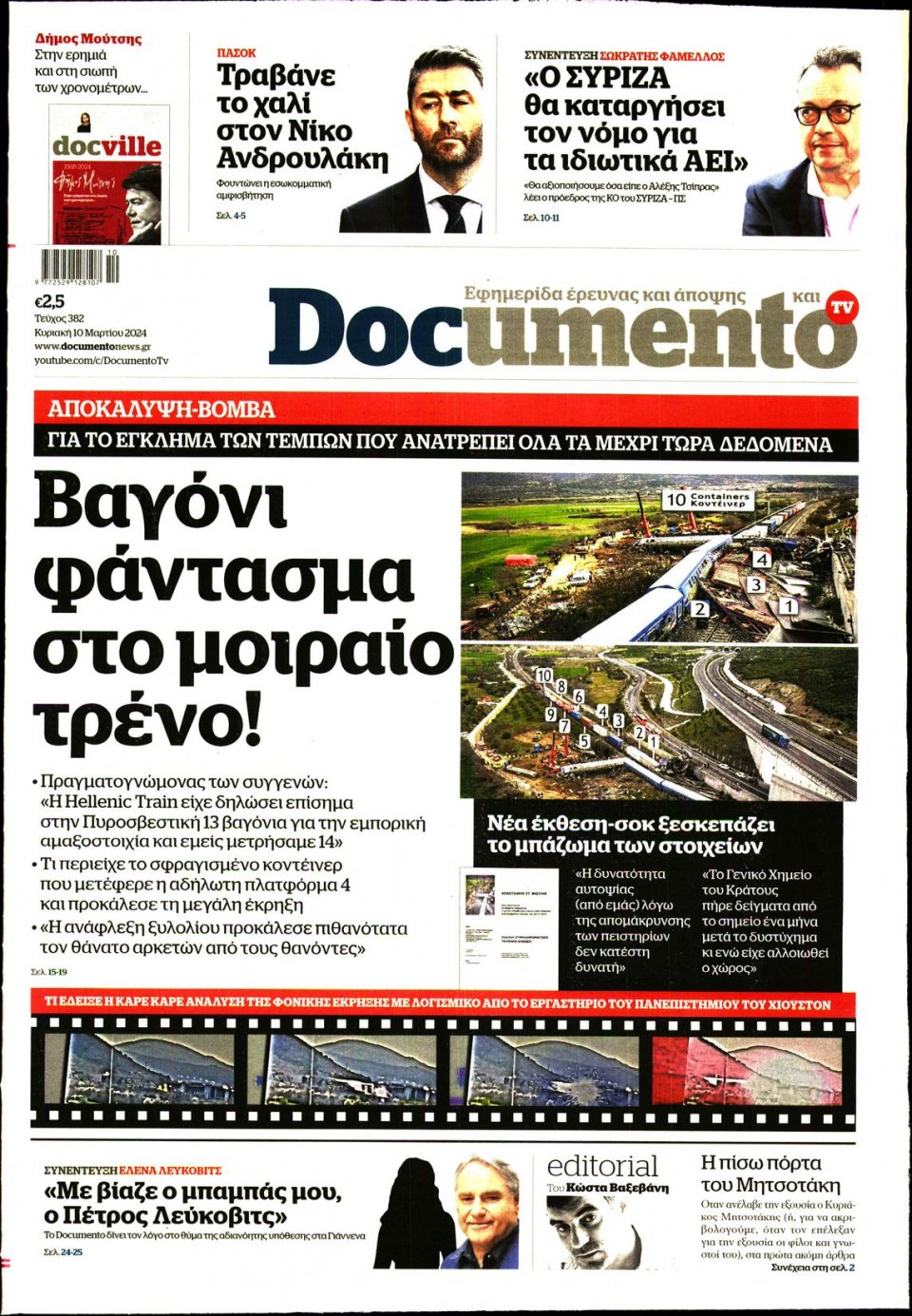 Πρωτοσέλιδο Εφημερίδας - Documento - 2024-03-10